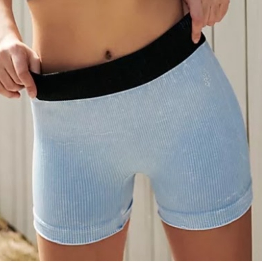 Free People Movement Seamless Shorts in Vintage Clear Skies